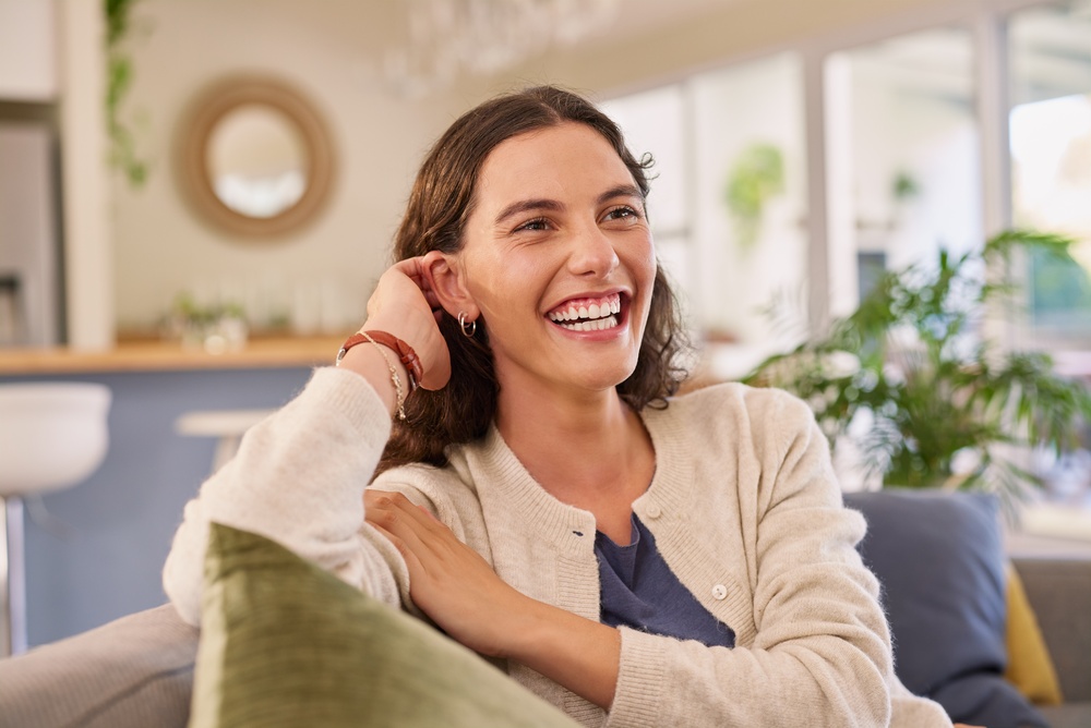 Relaxed woman indoors